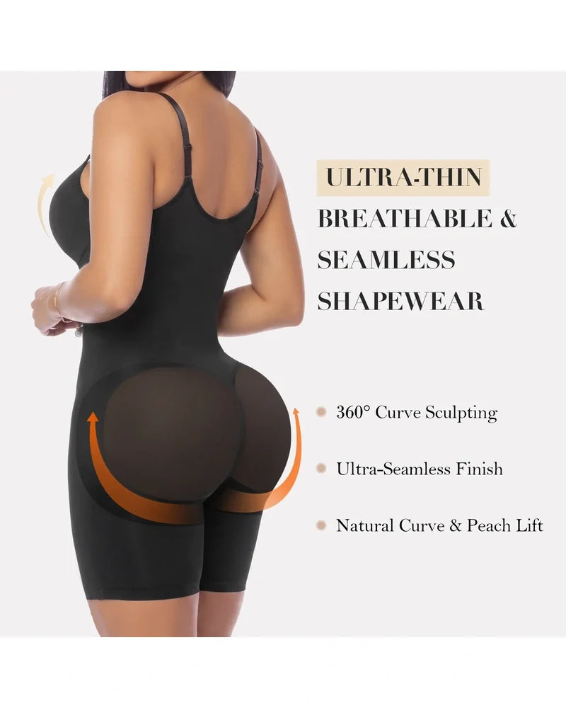 Zip-Up Tummy-Control Shaping Bodysuit for a Sleek Silhouette