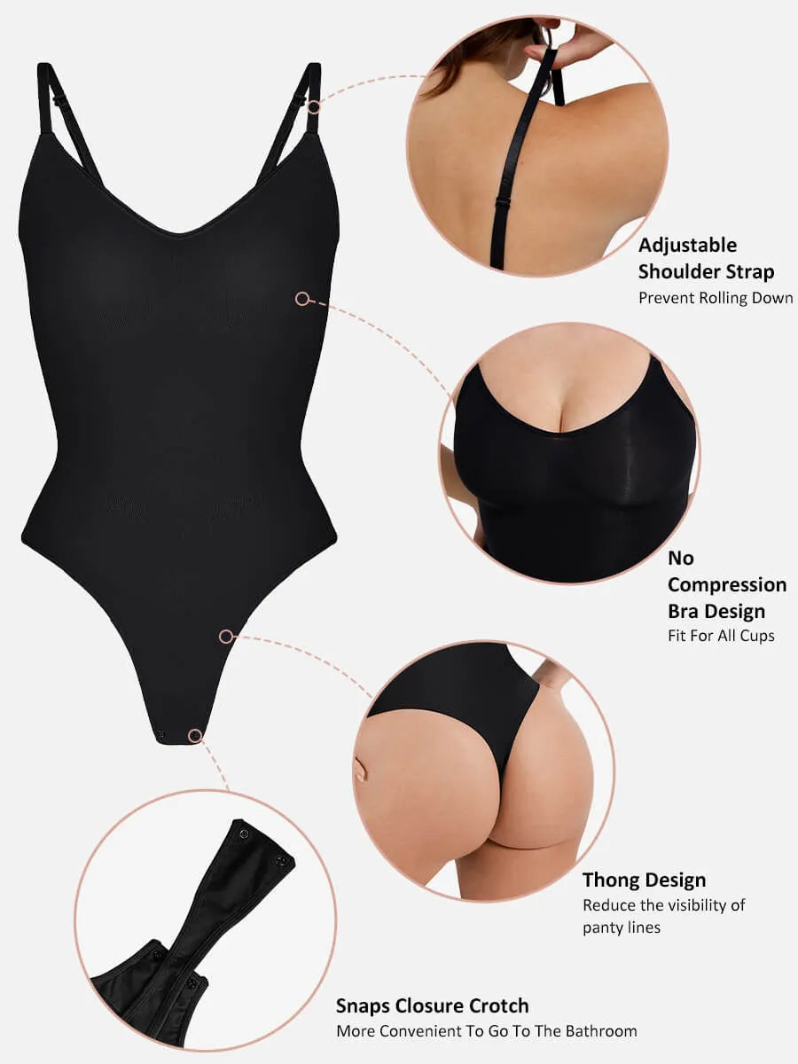 Seamless Covered Bust Jumpsuit Bodysuit with Thong Cut — Ultra-Fit
