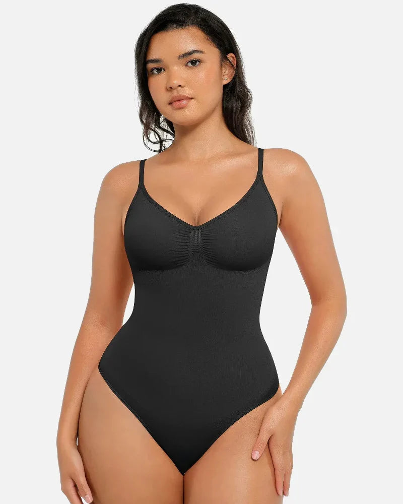 Seamless Covered Bust Jumpsuit Bodysuit with Thong Cut — Ultra-Fit