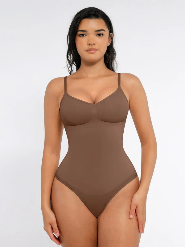 Seamless Covered Bust Jumpsuit Bodysuit with Thong Cut — Ultra-Fit