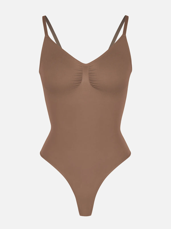 Seamless Covered Bust Jumpsuit Bodysuit with Thong Cut — Ultra-Fit