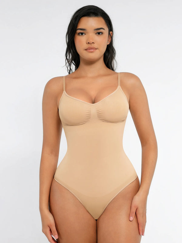 Seamless Covered Bust Jumpsuit Bodysuit with Thong Cut — Ultra-Fit