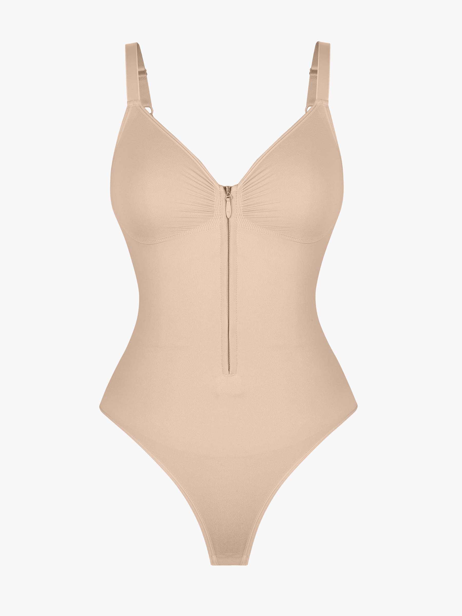 Curve-Shaping Tummy Control Seamless Zipper Bodysuit
