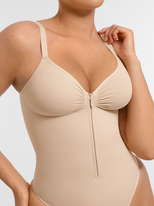 Curve-Shaping Tummy Control Seamless Zipper Bodysuit