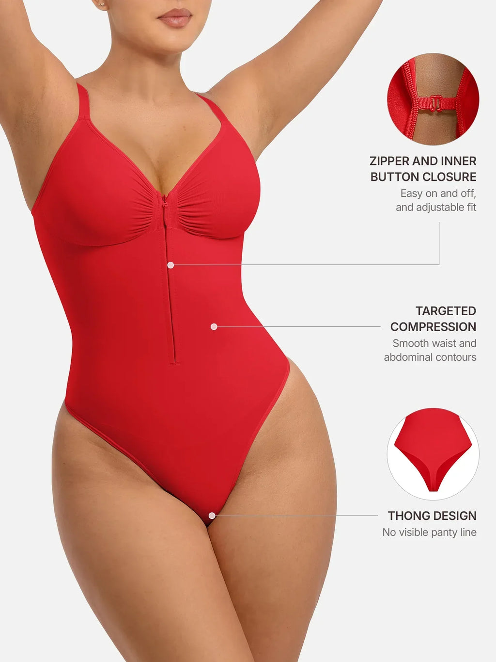 Curve-Shaping Tummy Control Seamless Zipper Bodysuit