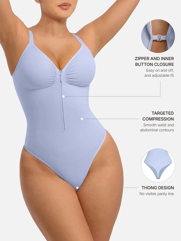 Curve-Shaping Tummy Control Seamless Zipper Bodysuit