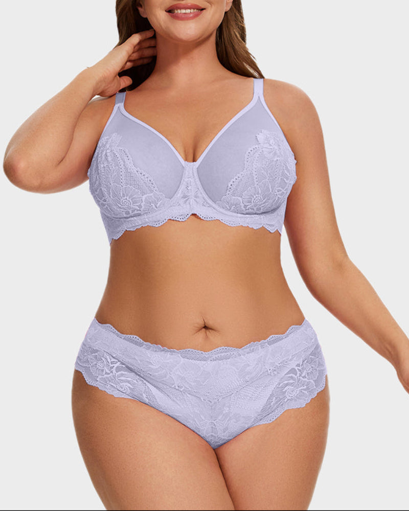 Full-Coverage Lace Minimizer Bra for a Sleek, Sculpted Silhouette