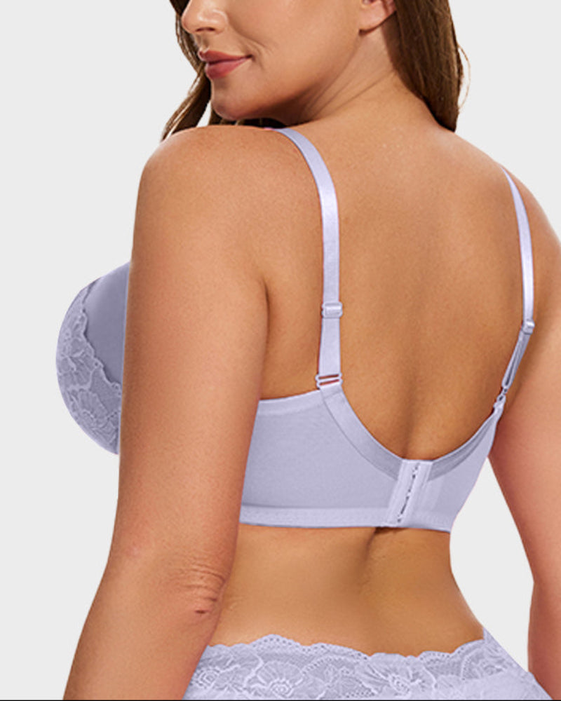 Full-Coverage Lace Minimizer Bra for a Sleek, Sculpted Silhouette