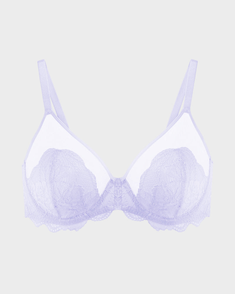 Full-Coverage Lace Minimizer Bra for a Sleek, Sculpted Silhouette