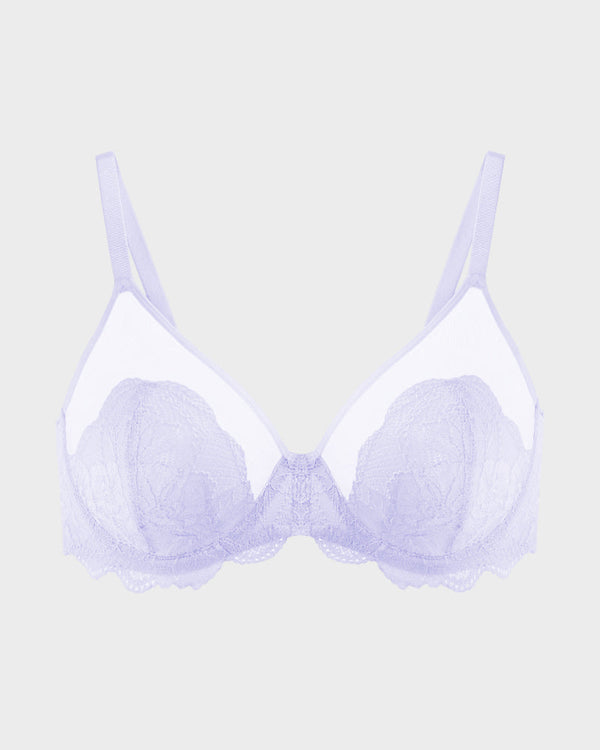 Full-Coverage Lace Minimizer Bra for a Sleek, Sculpted Silhouette