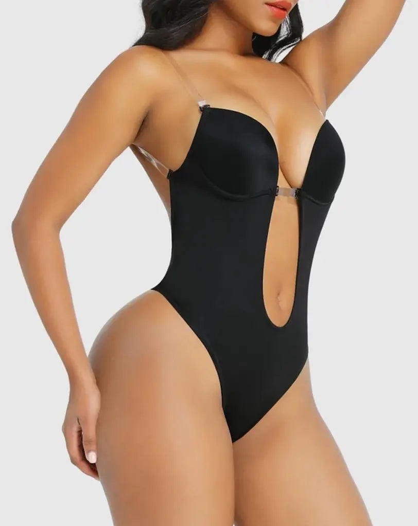 Strapless U‑Plunge Thong Bodysuit - Sleek and Flattering Fit