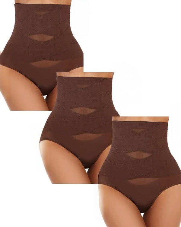 Women's High-Waisted Shapewear Panties - 3-Piece Set