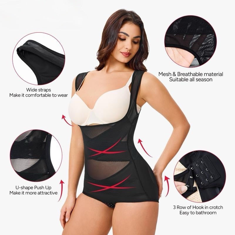 True Shape Mesh Shapewear Bodysuit – Breathable, Invisible Tummy Control
