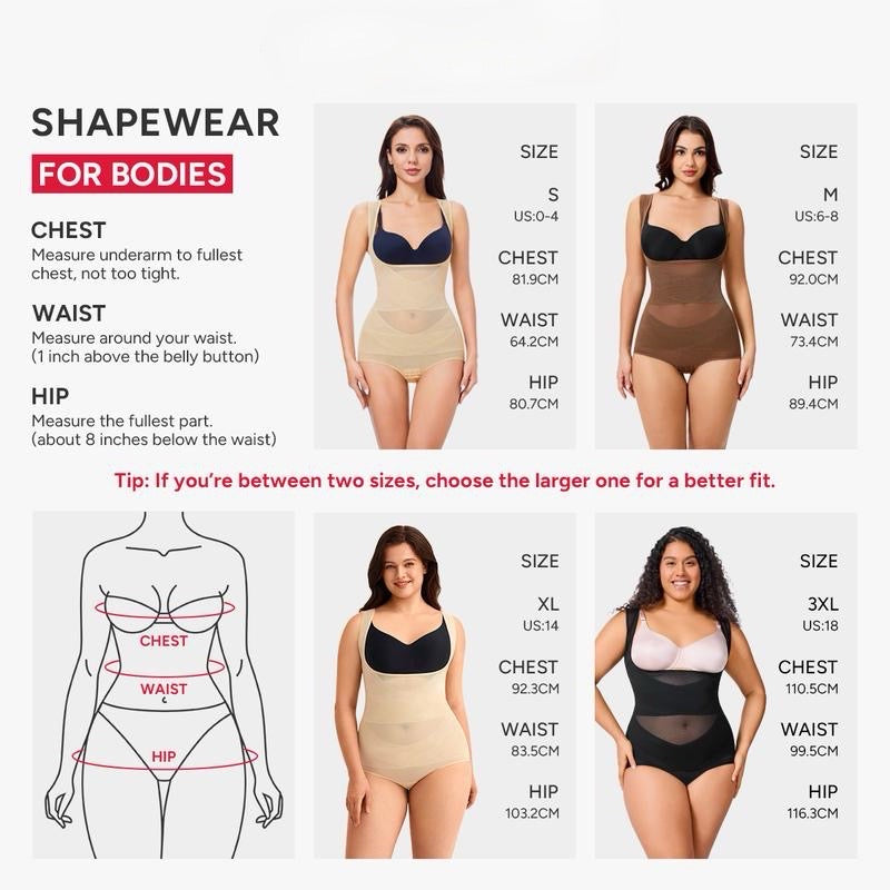 True Shape Mesh Shapewear Bodysuit – Breathable, Invisible Tummy Control
