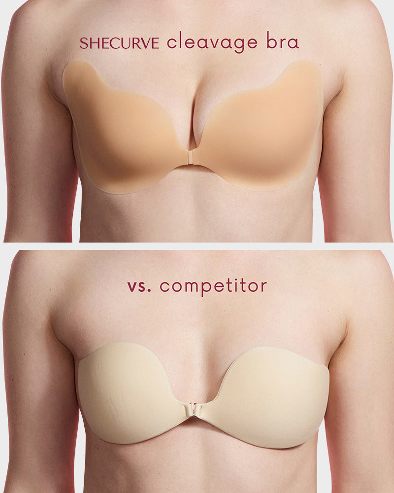 Invisible Lift Sticky Cleavage Bra – 2-Pair Pack of Seamless, Reusable Adhesive Cups