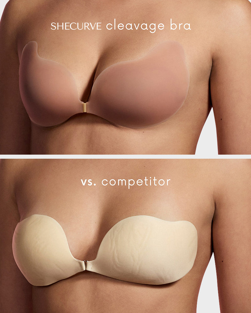 Invisible Lift Sticky Cleavage Bra – 2-Pair Pack of Seamless, Reusable Adhesive Cups