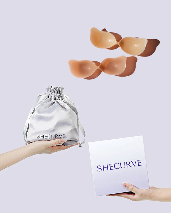 Invisible Lift Sticky Cleavage Bra – 2-Pair Pack of Seamless, Reusable Adhesive Cups