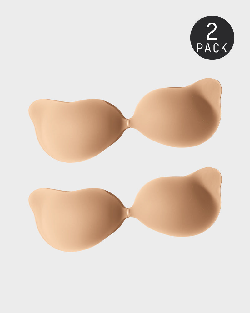 Invisible Lift Sticky Cleavage Bra – 2-Pair Pack of Seamless, Reusable Adhesive Cups