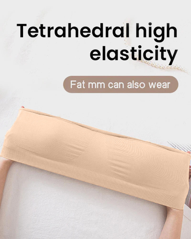 Wireless Strapless Bandeau Bra with Secure Anti-Slip Silicone Support