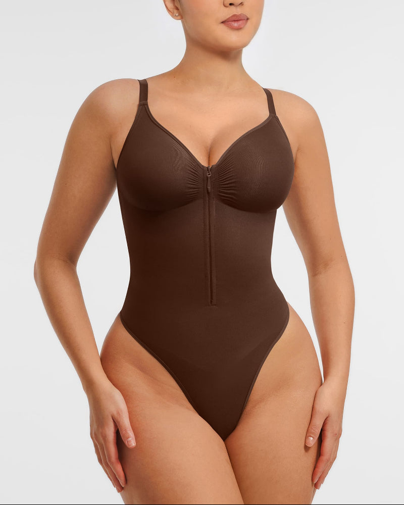 Curve-Shaping Tummy Control Seamless Zipper Bodysuit