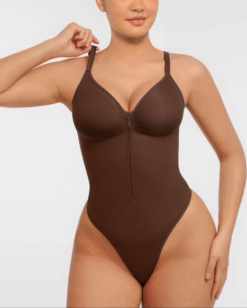 Curve-Shaping Tummy Control Seamless Zipper Bodysuit