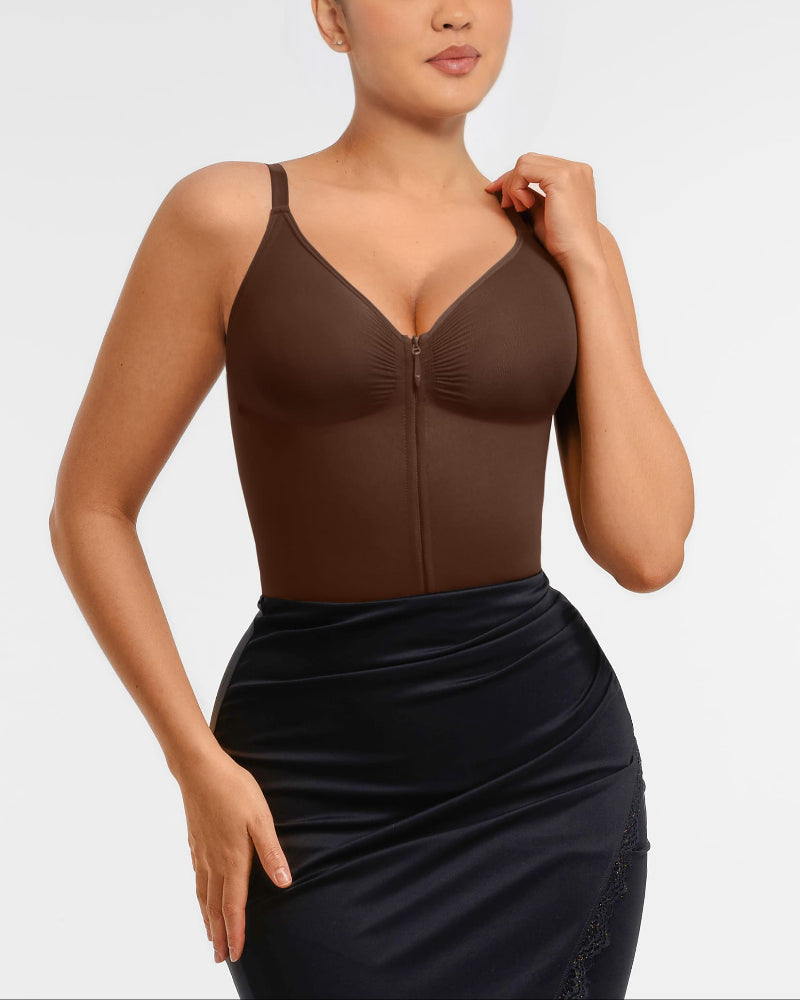Curve-Shaping Tummy Control Seamless Zipper Bodysuit
