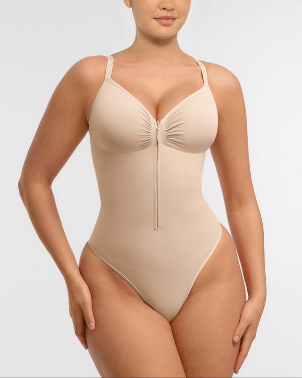 Curve-Shaping Tummy Control Seamless Zipper Bodysuit