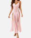 Sultry Mesh V-Neck Nightdress with a Flirty Side Slit