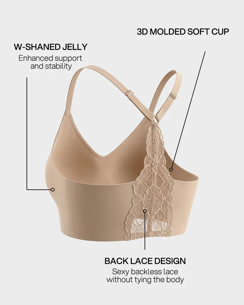 Wireless Seamless Lace Bralette with Soft Light Padding