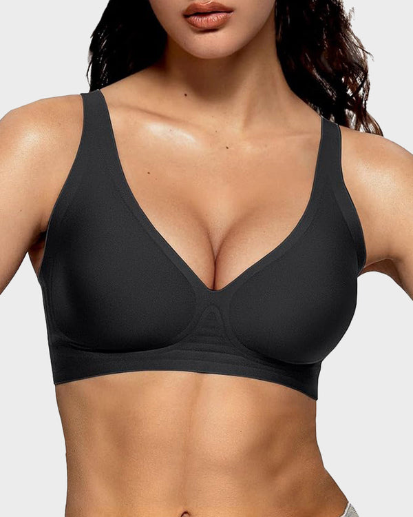 Deep-V Seamless Wireless Push-Up Bras for Women – All-Day Comfort and Flattering Lift