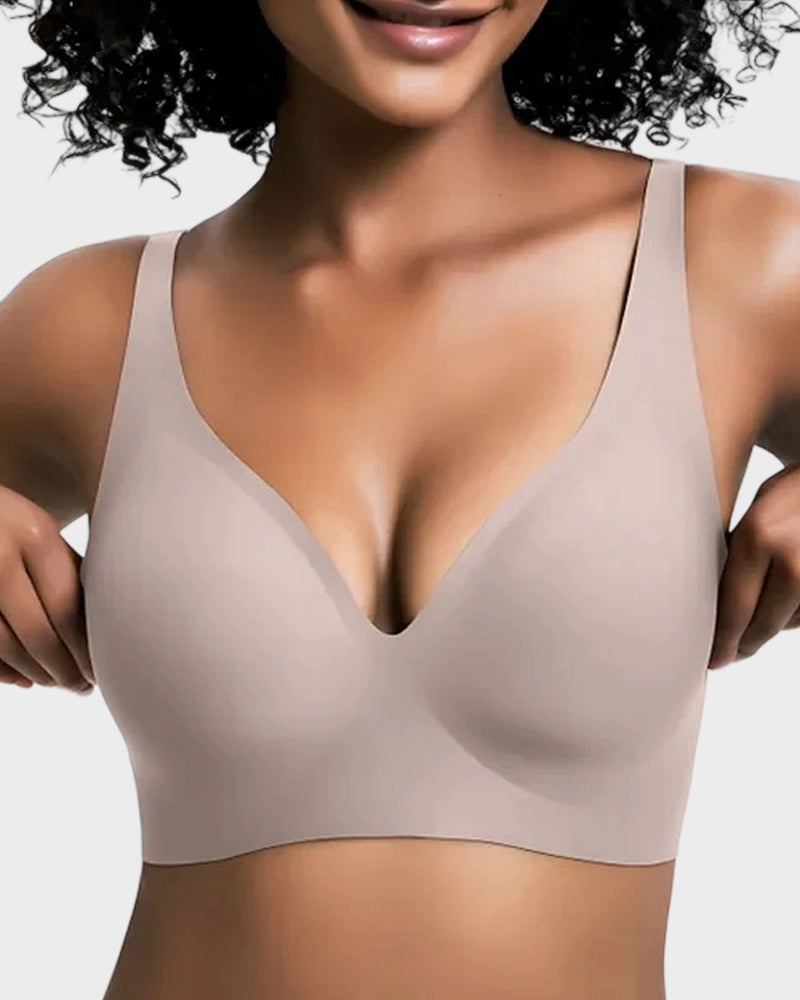 Deep-V Seamless Wireless Push-Up Bras for Women – All-Day Comfort and Flattering Lift