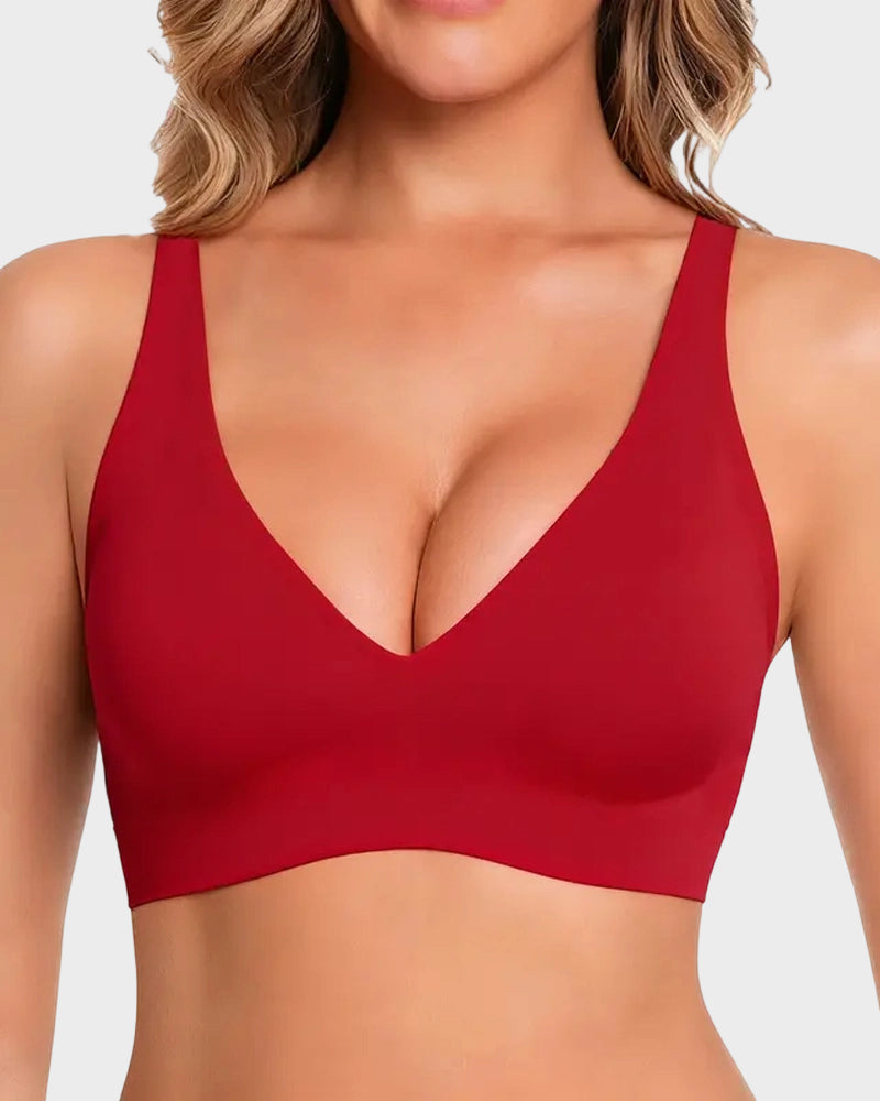 Deep-V Seamless Wireless Push-Up Bras for Women – All-Day Comfort and Flattering Lift