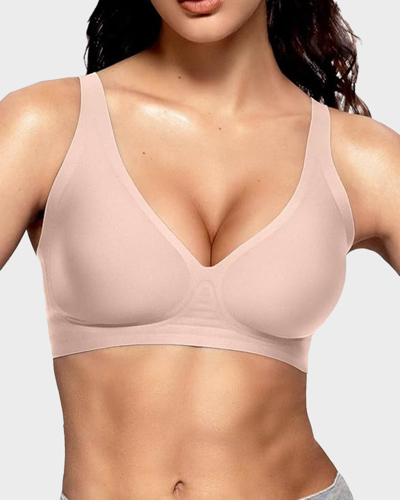 Deep-V Seamless Wireless Push-Up Bras for Women – All-Day Comfort and Flattering Lift