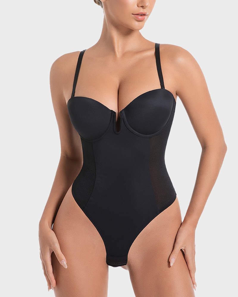 All-in-One Shaping Bodysuit with Thong Back – Sleek Contour & Ultra-Comfort