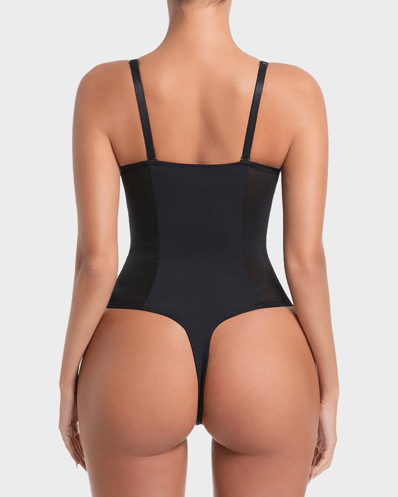 All-in-One Shaping Bodysuit with Thong Back – Sleek Contour & Ultra-Comfort