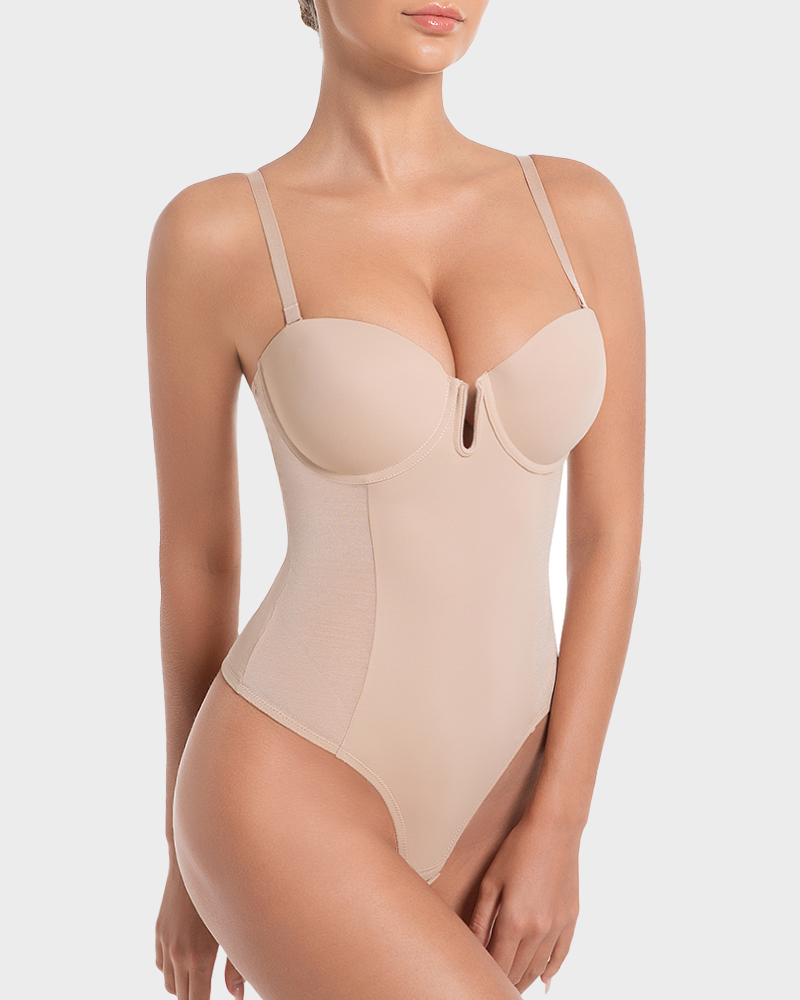 All-in-One Shaping Bodysuit with Thong Back – Sleek Contour & Ultra-Comfort