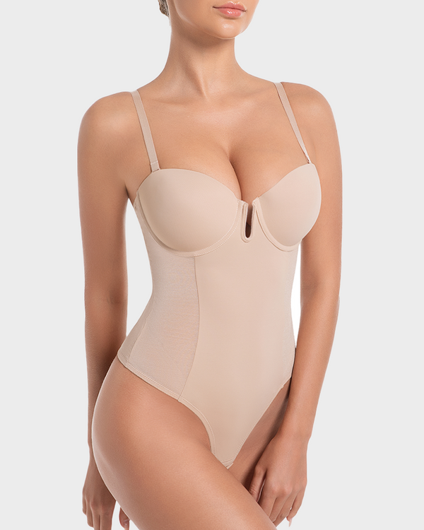 All-in-One Shaping Bodysuit with Thong Back – Sleek Contour & Ultra-Comfort