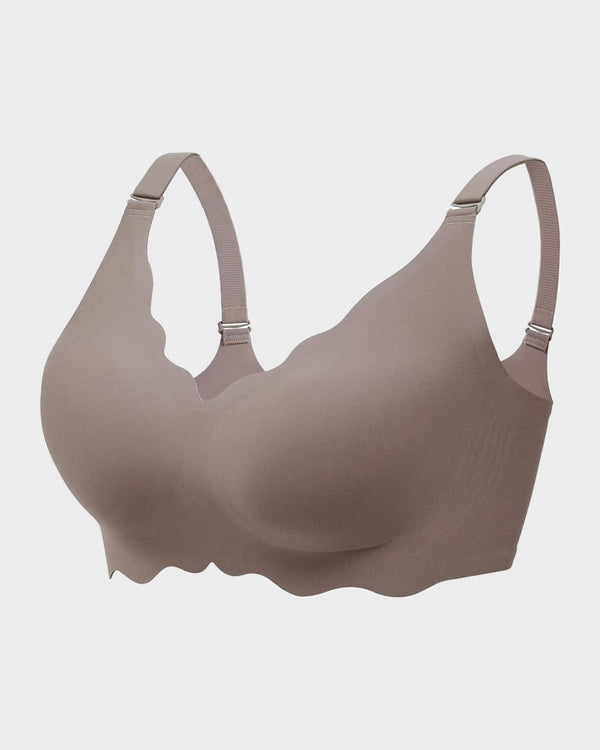 Soft Full-Coverage Wireless Jelly Bra with Scalloped Edges