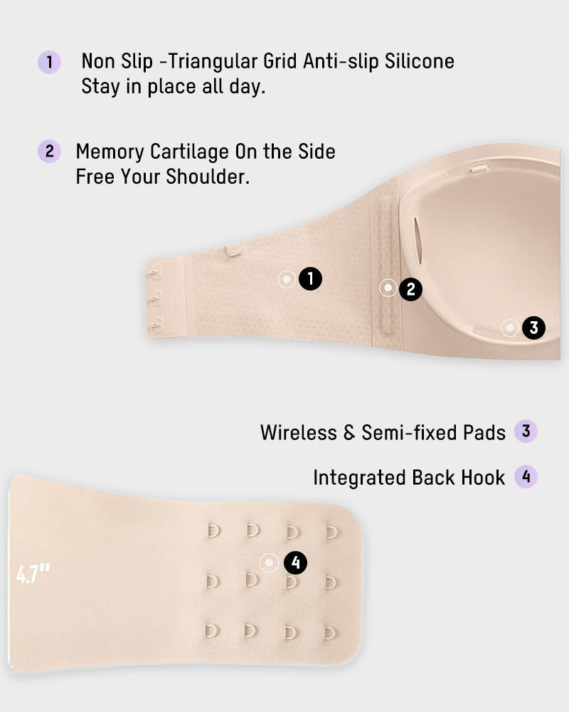 All-Day Comfort Seamless Strapless Bandeau Bra - Smooth, Invisible Support
