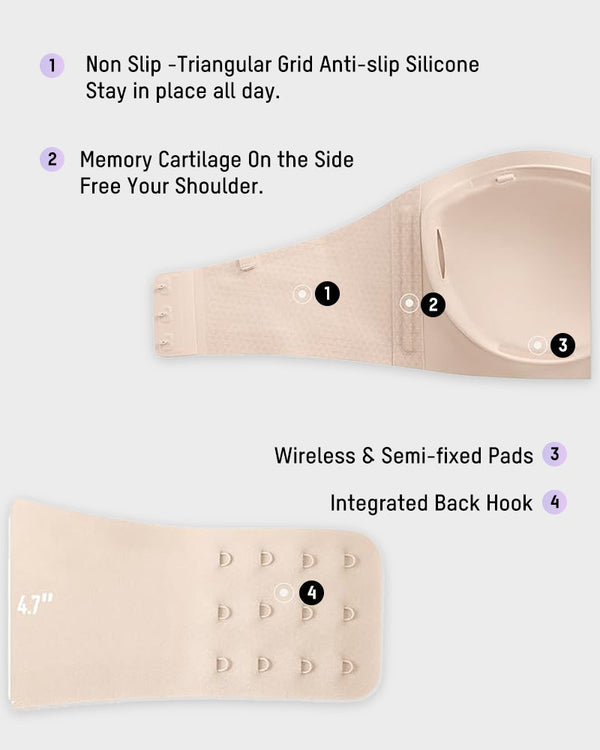 All-Day Comfort Seamless Strapless Bandeau Bra - Smooth, Invisible Support