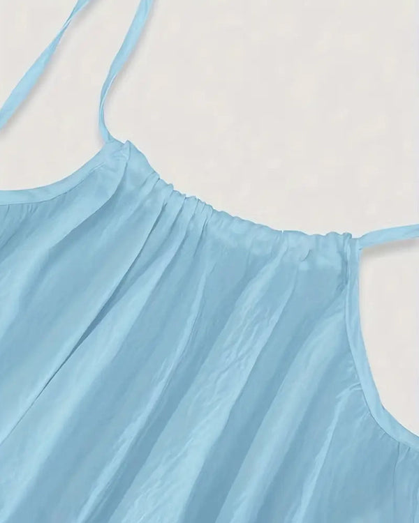 Chic Women’s Elegant Solid-Color Backless Slip Dress