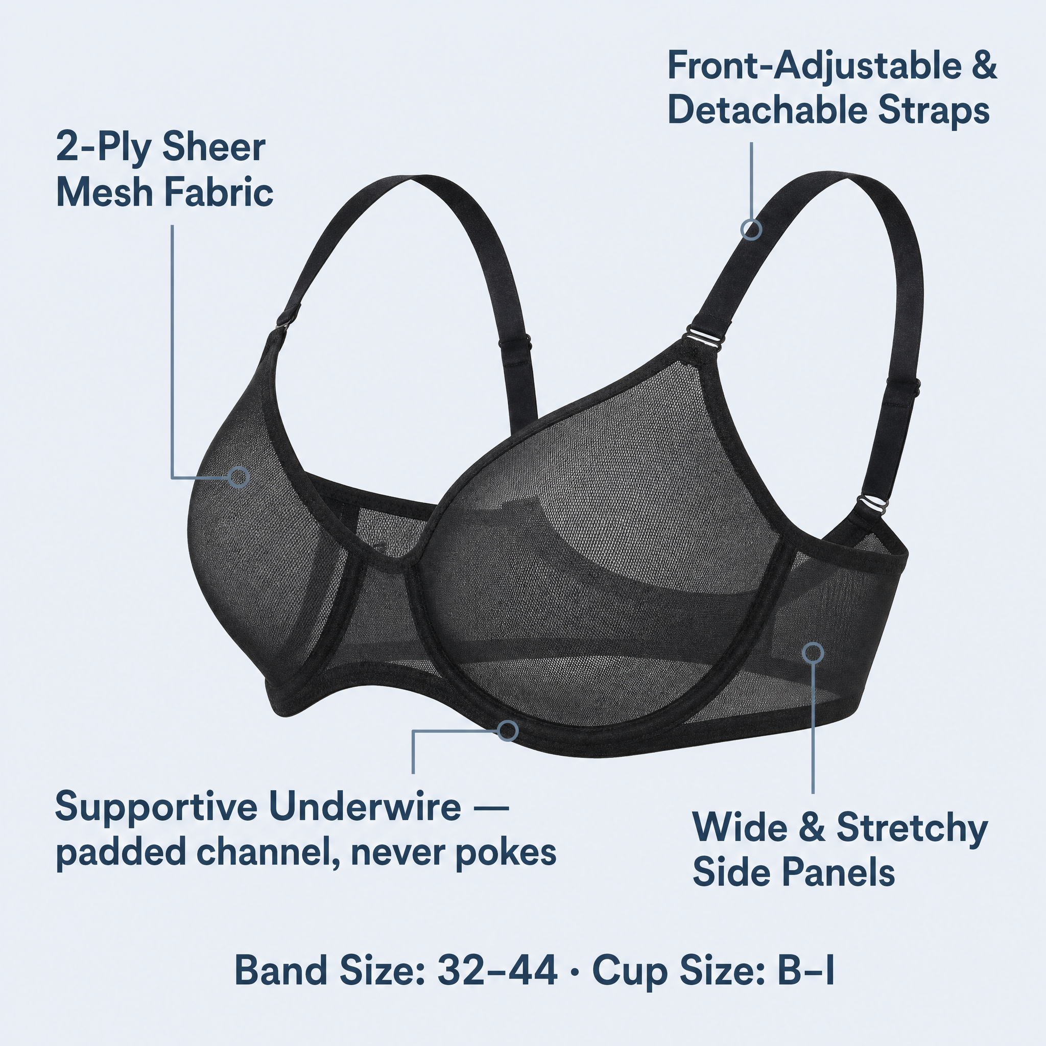 TrueShape Aire™ — Sheer Mesh Unlined Bra