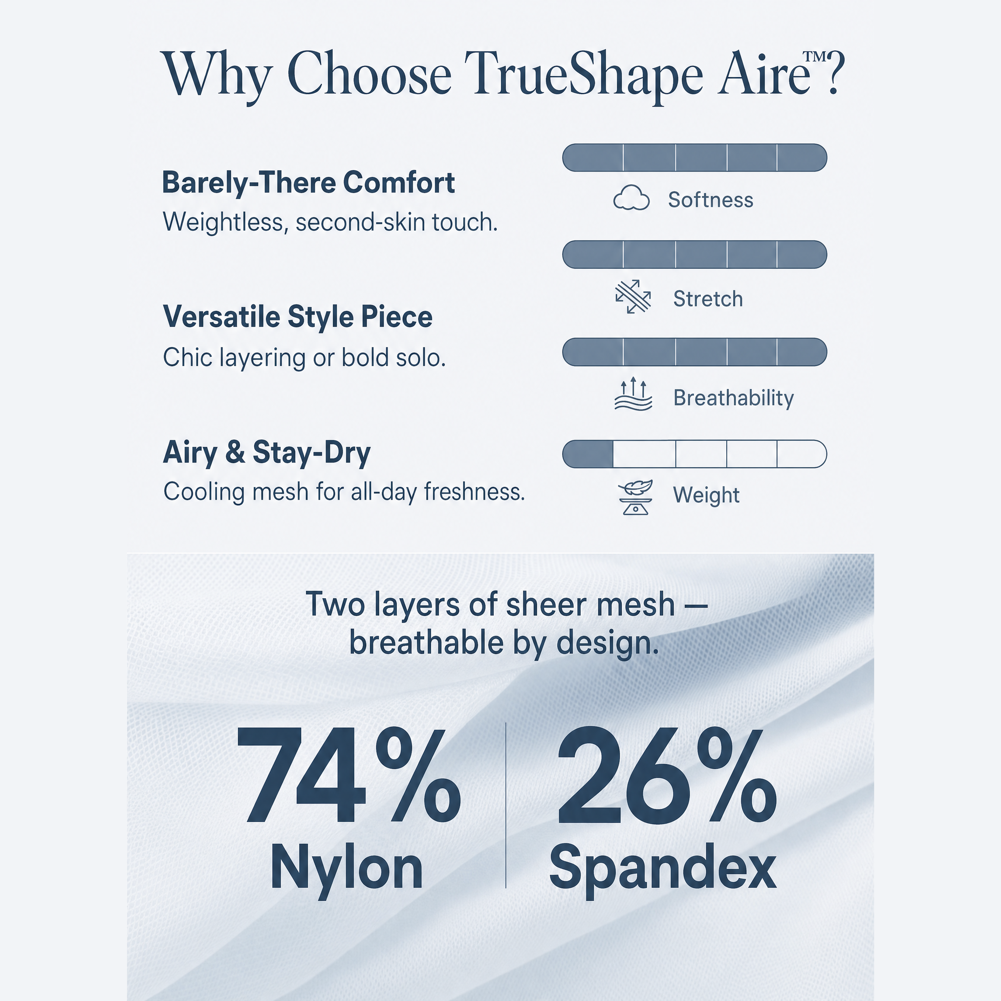 TrueShape Aire™ — Sheer Mesh Unlined Bra