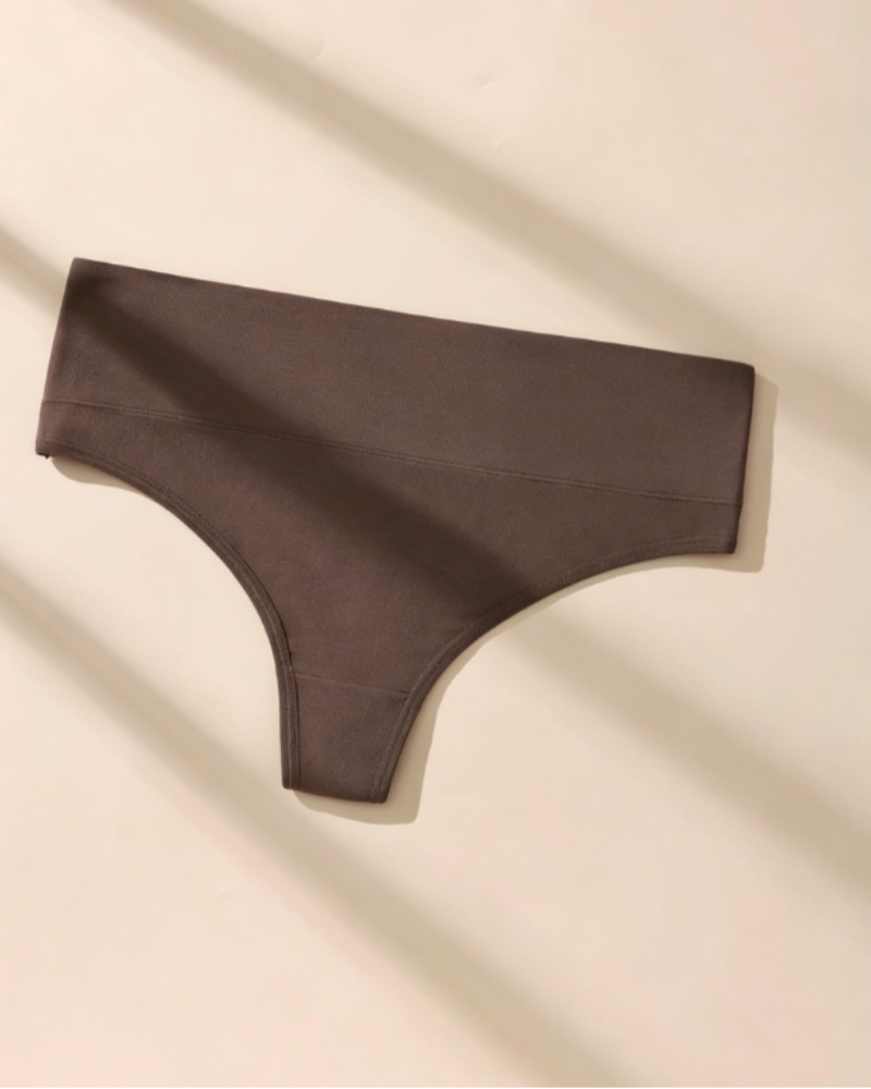 Contour-Enhancing High-Waist Seamless Thongs with Tummy Control, Ultra-Soft Stretch, No-Show Silhouette