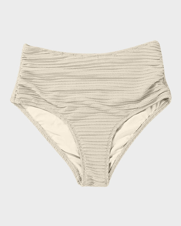 Textured Knot-Front High-Waisted Bikini Set - Flattering Fit & Comfortable