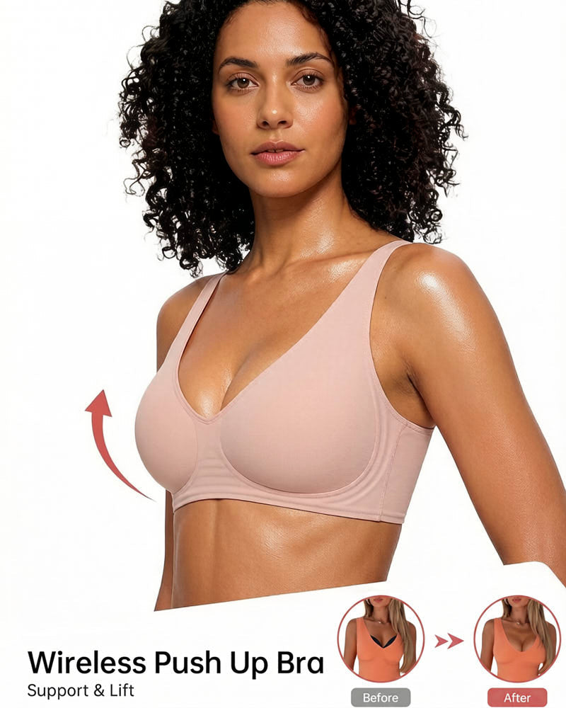Deep-V Seamless Wireless Push-Up Bras for Women – All-Day Comfort and Flattering Lift