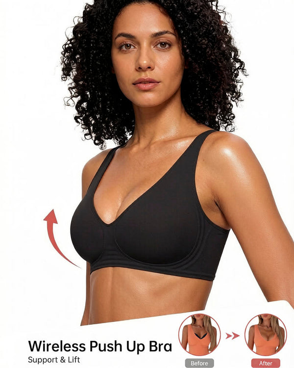 Deep-V Seamless Wireless Push-Up Bras for Women – All-Day Comfort and Flattering Lift