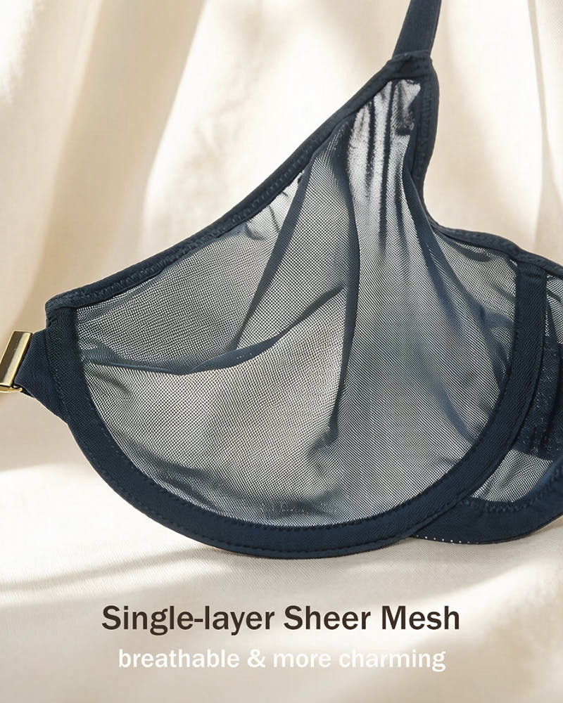 Front Closure Mesh Support Bra