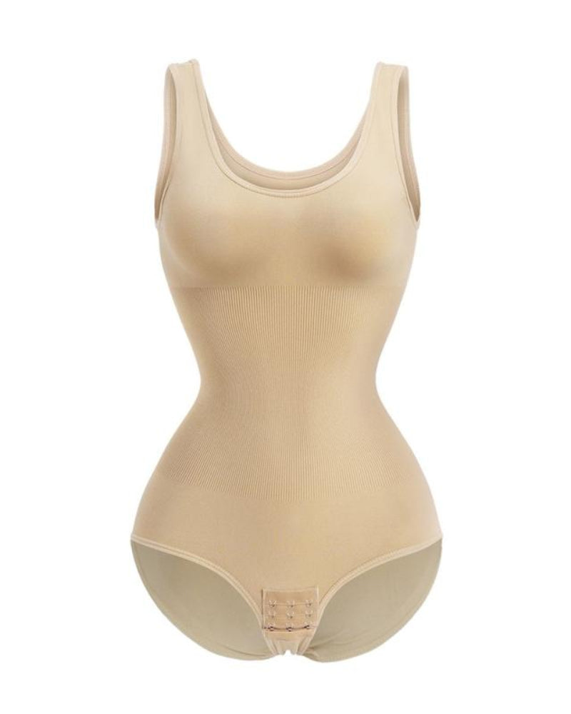 Women's Seamless Round-Neck Shaping Bodysuit with Tummy Control