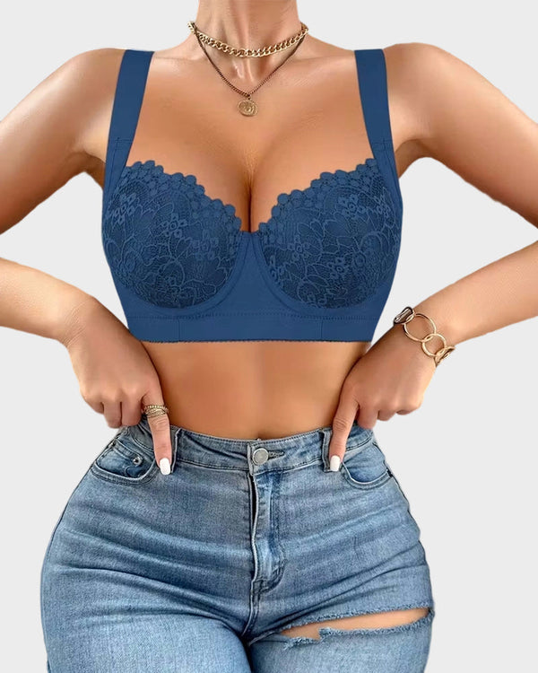 Luxurious Lace Push-Up Underwire Bra for a Flattering Silhouette